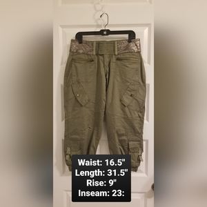 Apple Bottoms Cargo Capri Pant, NWOT, Junior's Size 7/8
